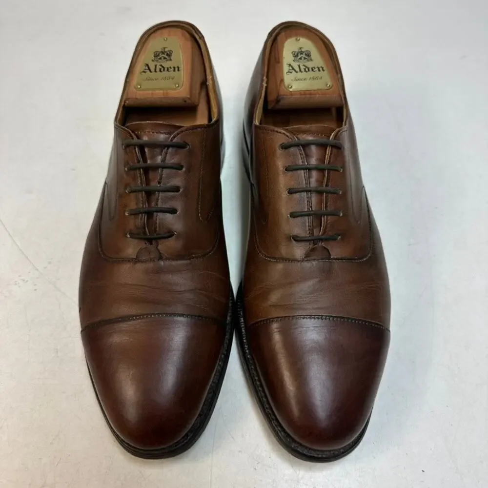 VGUC Cheaney x Cole Haan Brown Oxford Cap Toe Bench Made in England 9 B